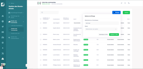 Invoices filter